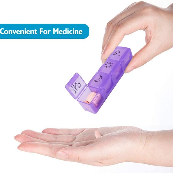 Motech Daily Pill Box 4 Times a Day Medication Pill Organizer, Rainbow 7 Days - Picture 8 of 8